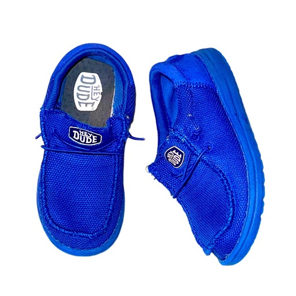 HEY DUDE Wally youth funk mono canvas shoes boys slip on loafers size 2 - Picture 1 of 15